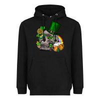 Black St Patrick's Day boho skull Heavyweight Hoodie - FaDigitalArtStudio
