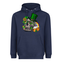 Navy St Patrick's Day boho skull Heavyweight Hoodie - FaDigitalArtStudio