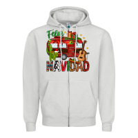 Dove Grey Feliz Navidad Christmas Mexico Zipper Hoodie - HowdyJamesFarm