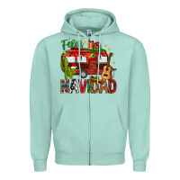 Seafoam Feliz Navidad Christmas Mexico Zipper Hoodie - HowdyJamesFarm