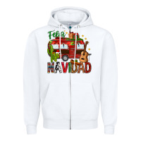 White Feliz Navidad Christmas Mexico Zipper Hoodie - HowdyJamesFarm