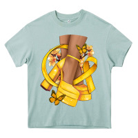 Arona Childhood Cancer diva yellow ribbon Heavy Core Tee - NancyCooperArtShop