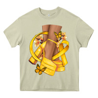 Mossy Childhood Cancer diva yellow ribbon Heavy Core Tee - NancyCooperArtShop