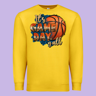 It's Game Day Y'all Basketball Premium Sweatshirt Designed By Fadigitalartstudio