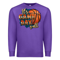 Purple it's game day y'all basketball Premium Sweatshirt - FaDigitalArtStudio