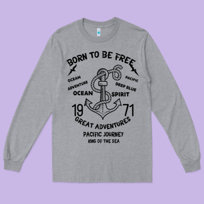 Born To Be Free Sea Long Sleeve Tee Designed By Bettercallsaul