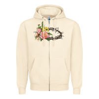 Sandshell Crown of thorns floral Easter Zipper Hoodie - CowGirlArtShop