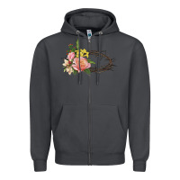 Smoke Crown of thorns floral Easter Zipper Hoodie - CowGirlArtShop