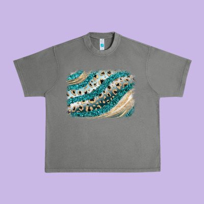 Turquoise Glitter Background Urban Heavy Tee Designed By Jahusdesignshop