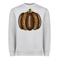 Heather Grey American Football Pumpkin Heavyweight Sweatshirt - texasbilliewilder
