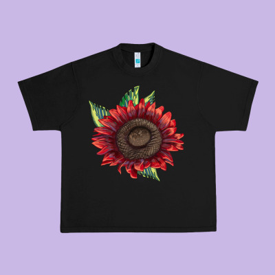 Procut Red Sunflower Urban Heavy Tee Designed By Lillyallendesigns