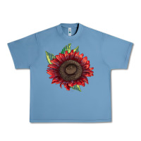 Pebble Blue ProCut Red Sunflower Urban Heavy Tee - LillyAllenDesigns