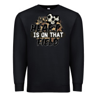 Black my heart is on that field soccer Premium Sweatshirt - FaDigitalArtStudio