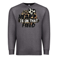 Charcoal Heather my heart is on that field soccer Premium Sweatshirt - FaDigitalArtStudio