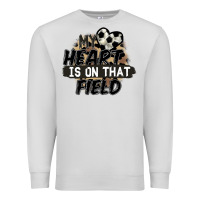 Dove Grey my heart is on that field soccer Premium Sweatshirt - FaDigitalArtStudio