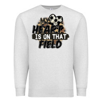 Oatmeal Heather my heart is on that field soccer Premium Sweatshirt - FaDigitalArtStudio