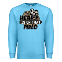 Ocean Blue my heart is on that field soccer Premium Sweatshirt - FaDigitalArtStudio