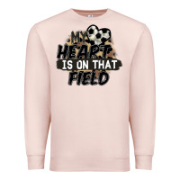 Pale Pink my heart is on that field soccer Premium Sweatshirt - FaDigitalArtStudio