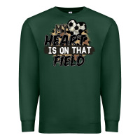 Sports Green my heart is on that field soccer Premium Sweatshirt - FaDigitalArtStudio