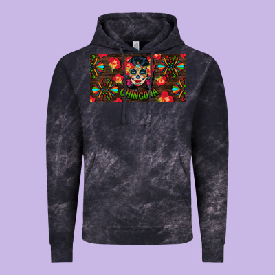 Chingona Sugar Skull License Plate Vintage Hoodie Designed By Bundleandbundleshop