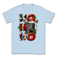 Dusty Blue Christmas ho ho ho black angus Classic Tee - LillyAllenDesigns