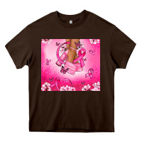 Chocolate Brown Breast Cancer diva Heavy Core Tee - NancyCooperArtShop