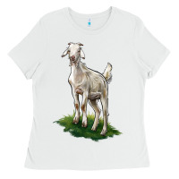 White Kiko Goat Ladies Tee - LillyAllenDesigns