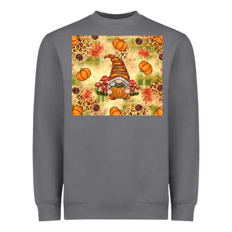 Fall Pumpkins And Gnome With Leopard Heavyweight Sweatshirt by texasbilliewilder | Teevron