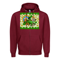 Burgundy St. Patrick's truck Zipper Hoodie - CowGirlArtShop