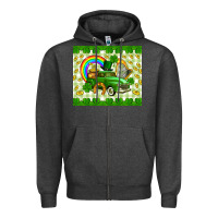 Charcoal Heather St. Patrick's truck Zipper Hoodie - CowGirlArtShop