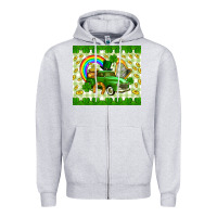 Heather Grey St. Patrick's truck Zipper Hoodie - CowGirlArtShop