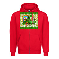 Red St. Patrick's truck Zipper Hoodie - CowGirlArtShop