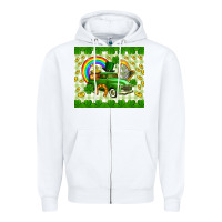 White St. Patrick's truck Zipper Hoodie - CowGirlArtShop