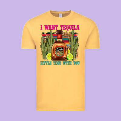 I Want Tequila Little Time With You Vintage Tee Designed By Lillyallendesigns