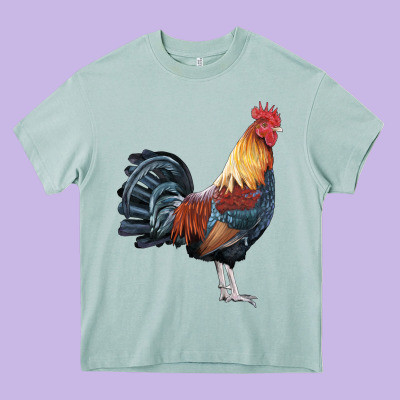 New Hampshire Red Rooster Heavy Core Tee Designed By Lillyallendesigns