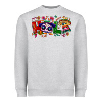 Heather Grey Hola Cinco De Mayo Heavyweight Sweatshirt - NancyCooperArtShop