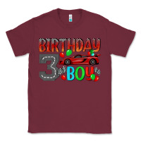 Burgundy birthday boy 3 Classic Tee - BundleAndBundleShop