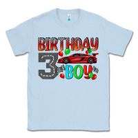 Dusty Blue birthday boy 3 Classic Tee - BundleAndBundleShop