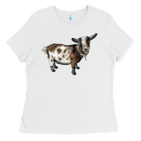 White Nigerian Dwarf Goat Ladies Tee - LillyAllenDesigns