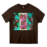 Chocolate Brown pink floral nurse with flowers Heavy Core Tee - AdoDesignShop