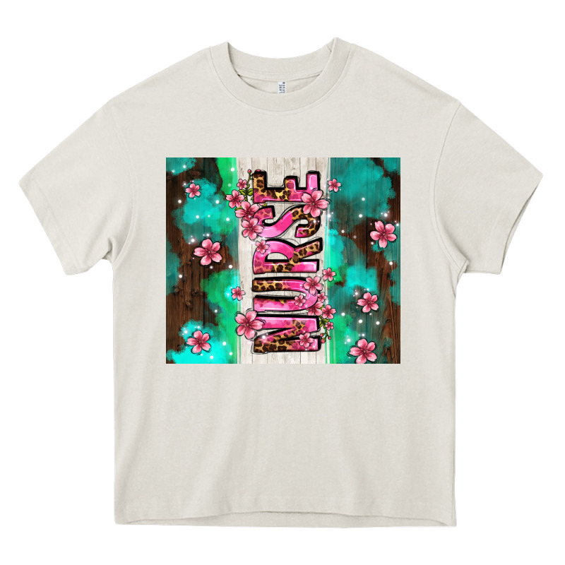 Pink Floral Nurse With Flowers Heavy Core Tee by AdoDesignShop | Teevron