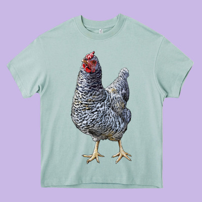 Dominique Chicken Heavy Core Tee Designed By Lillyallendesigns