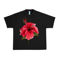 Black Puerto Rican Hibiscus Flower Urban Heavy Tee - LillyAllenDesigns