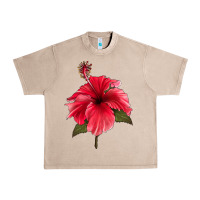 French Oak Puerto Rican Hibiscus Flower Urban Heavy Tee - LillyAllenDesigns