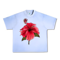 Grape Ice Puerto Rican Hibiscus Flower Urban Heavy Tee - LillyAllenDesigns