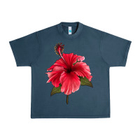 Midnight Navy Puerto Rican Hibiscus Flower Urban Heavy Tee - LillyAllenDesigns