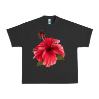 Pigment Black Puerto Rican Hibiscus Flower Urban Heavy Tee - LillyAllenDesigns