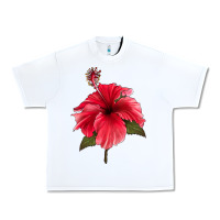 White Puerto Rican Hibiscus Flower Urban Heavy Tee - LillyAllenDesigns