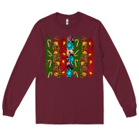 Burgundy christmas brushstrokes Long Sleeve Tee - RanaPortraitStore