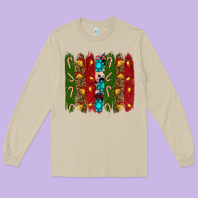 Christmas Brushstrokes Long Sleeve Tee Designed By Ranaportraitstore